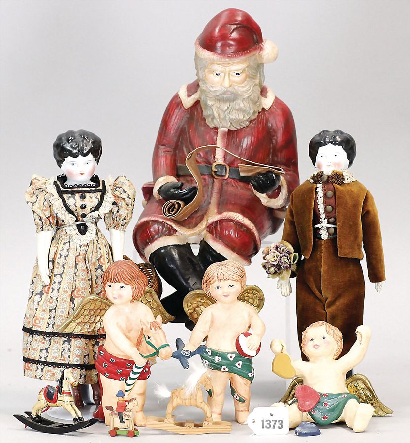 BIEDERMEIER 2 Puppen, Mann und Frau - auctions & price archive